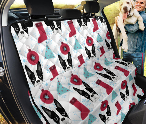 Boston Terrier Christmas Patterns Print Pet Seat Covers