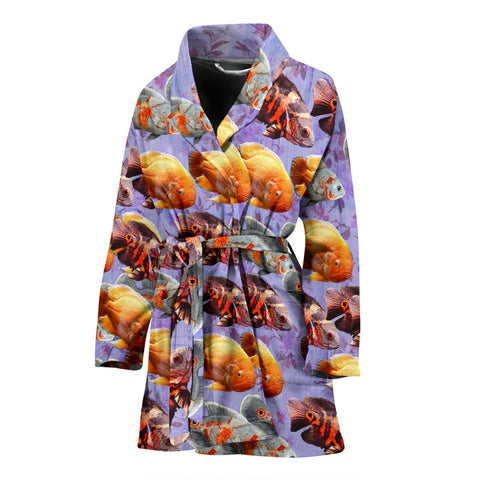 Oscar Fish Print Women's Bath Robe