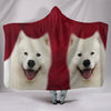 Cute Samoyed dog Print On Red Hooded Blanket