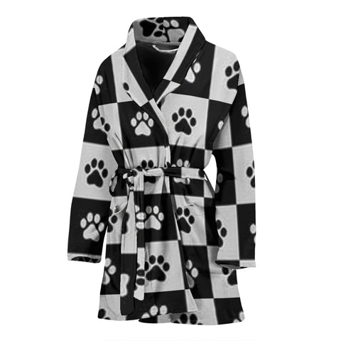 Dog Paws Print Women's Bath Robe