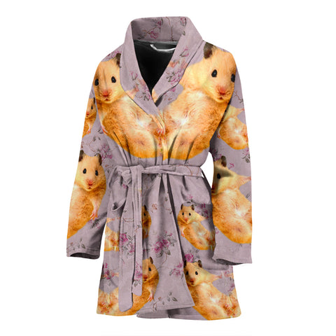 Golden Hamster Print Women's Bath Robe