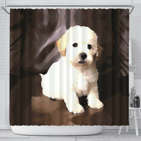 Shihpoo Dog Print Shower Curtain