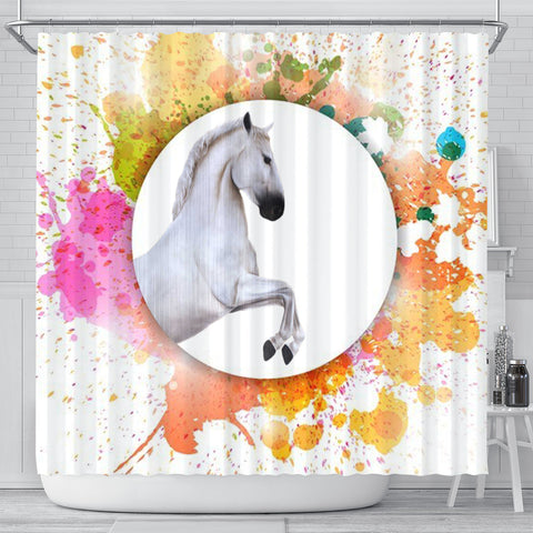 Lipizzan Horse Print Shower Curtain