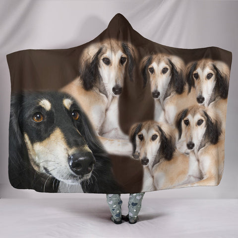 Amazing Saluki Dogs Print Hooded Blanket