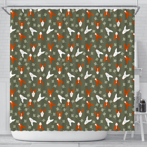 Ibizan Hound Dog Faces Print Shower Curtains