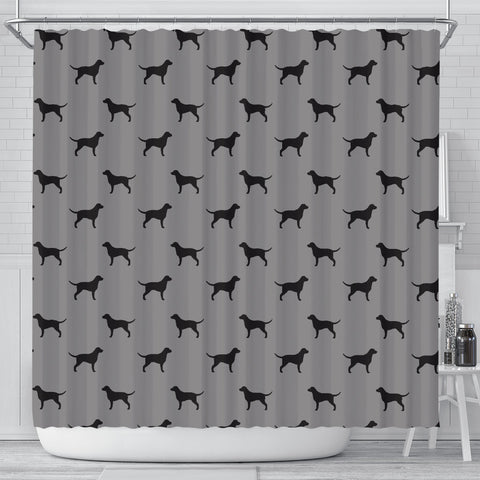 Curly Coated Retriever Dog Pattern Print Shower Curtains