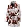 Brittany Dog Print Women's Bath Robe