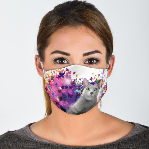 Russian Blue Cat Print Face Mask