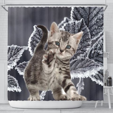 Cute American Bobtail Print Shower Curtains