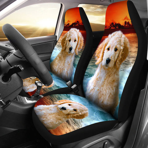 Cute Goldendoodle Dog Print Car Seat Covers