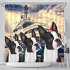 Boston Terrier Print Shower Curtains