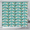 Toy Fox Terrier Dog Hearts Pattern Print Shower Curtains