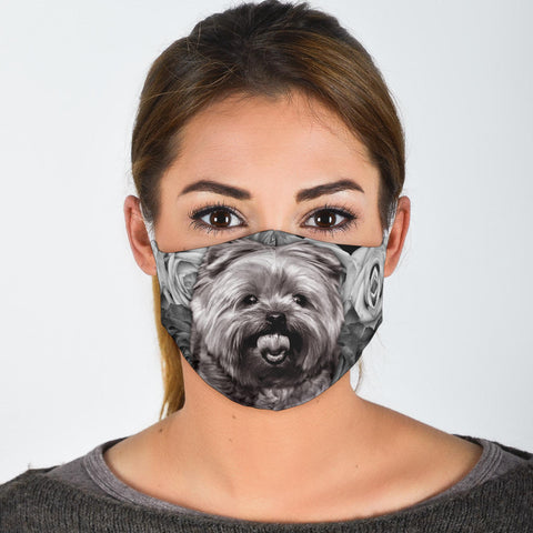 Yorkshire Terrier B&W Print Face Mask