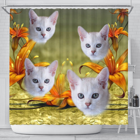 Lovely Burmilla Cat Print Shower Curtains