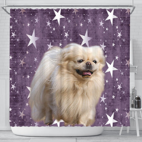 Cute Pekingese Dog Print Shower Curtains