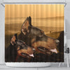 Dobermann Print Shower Curtains