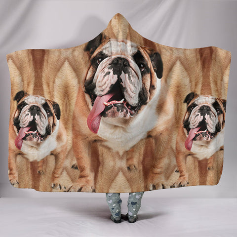 Amazing Bulldog Print Hooded Blanket