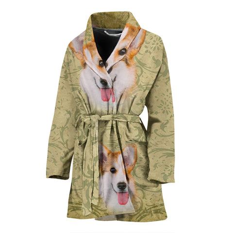 Cute Pembroke Welsh Corgi Print Women's Bath Robe