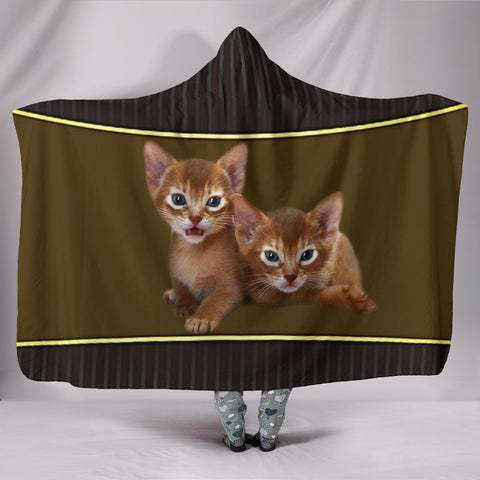 Abyssinian cat Print Hooded Blanket