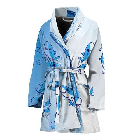 Shark Fish Print Women's Bath Robe