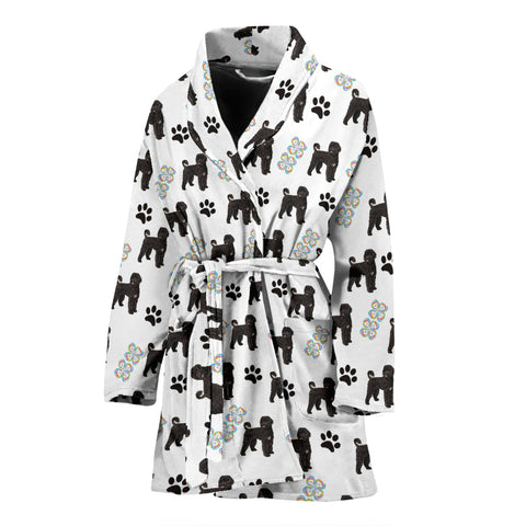 Portuguese Water Dog Patterns Print Women's Bath Robe