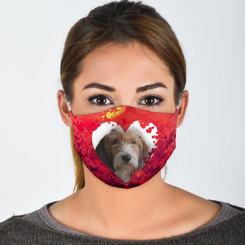 Petit Basset Griffon Vendeen On Heart Print Face Mask