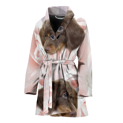 Dachshund Print Women's Bath Robe