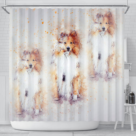 Shetland Sheepdog Art Print Shower Curtains