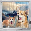 Pembroke Welsh Corgi Print Shower Curtains