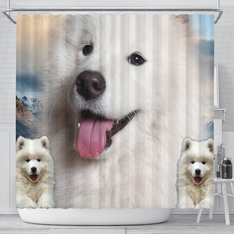 Samoyed Dog Print Shower Curtains