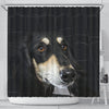 Black Saluki Dog Print Shower Curtain