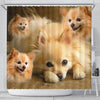 Pomeranian Print Shower Curtains