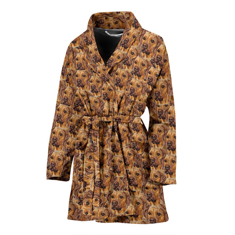 Rhodesian Ridgeback Dog In Lots Print Women's Bath Robe