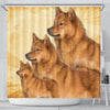 Lovely Finnish Spitz Print Shower Curtains