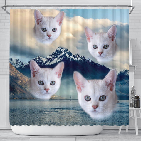 Burmilla Cat Print Shower Curtains