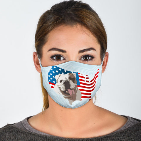 Cute Bulldog US Print Face Mask