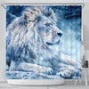 Snowy Lion Print Shower Curtains