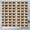 American Bobtail Cat Floral Print Shower Curtains