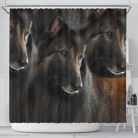 Belgian Tervuren Dog Print Shower Curtain