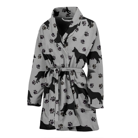 Belgian Malinois Dog Paws Pattern Print Women's Bath Robe