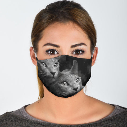 Russian Blue Cat Print Face Mask