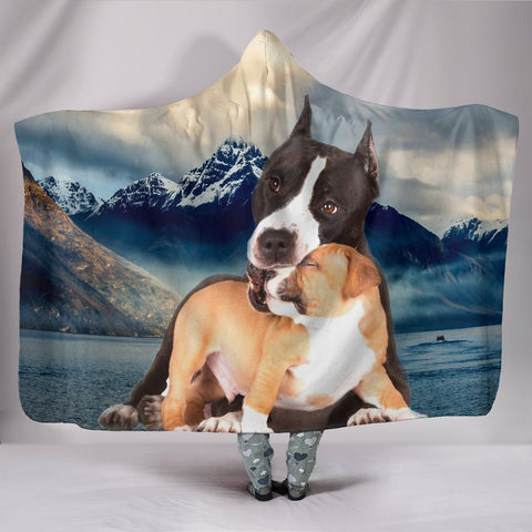 Pit Bull Terrier Print Hooded Blanket