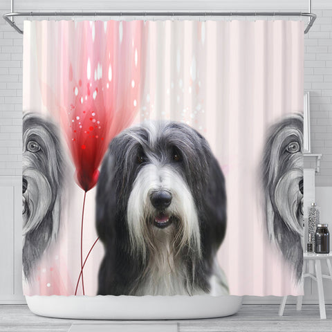 Bearded Collie Print Shower Curtain