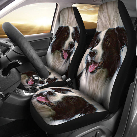 Border Collie Dog Print Car Seat Covers