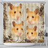 Lovely Golden Hamster Print Shower Curtains