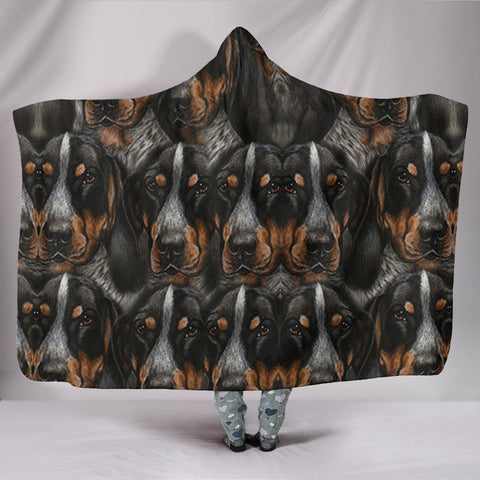 Bluetick Coonhound In Lots Print Hooded Blanket