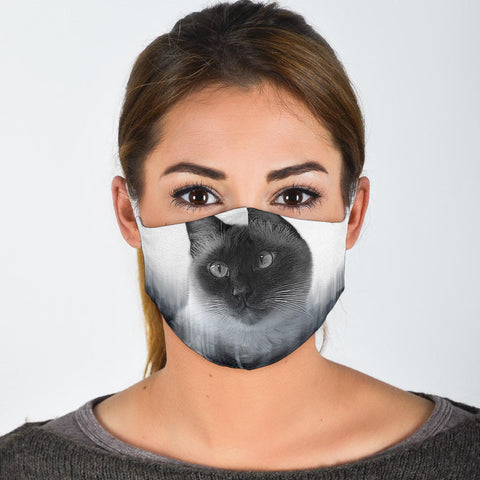 Cute Siamese Cat Print Face Mask- Limited Edition