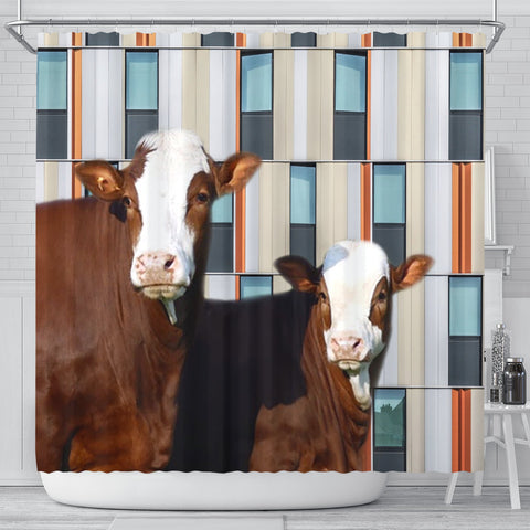 Simmental Cattle (Cow) Print Shower Curtain