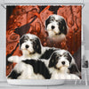 Lovely Polish Lowland Sheepdog Print Shower Curtains