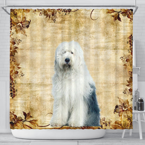 Cute Old English Sheepdog Print Shower Curtains